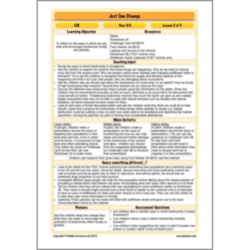 PlanBee Ecosystems for Kids | Just One Change ESR Lessons | PlanBee