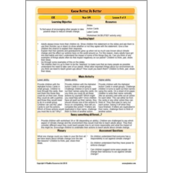 PlanBee Climate Change Worksheets KS2 Lesson | PlanBee