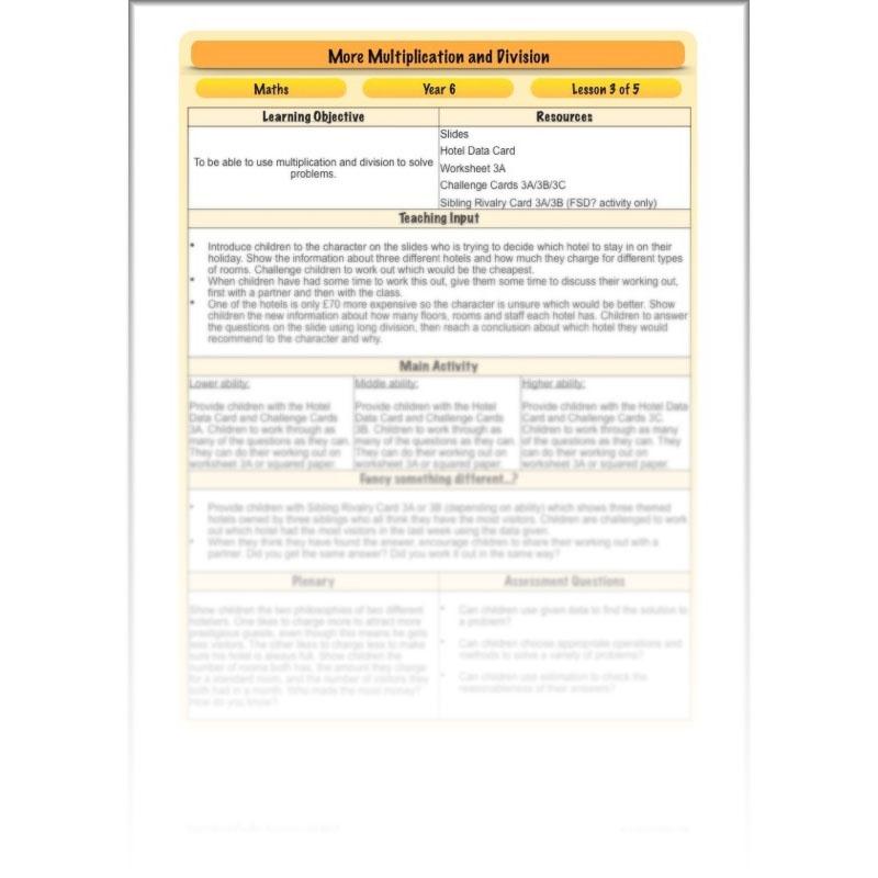 PlanBee More Multiplication and Division - Year 6 Maths Planning and Resources