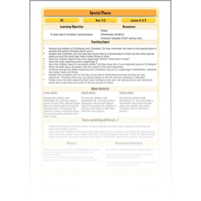 PlanBee Places of Worship & Pilgrimages: KS1 RE Lesson Plans | Year 1 & Year 2