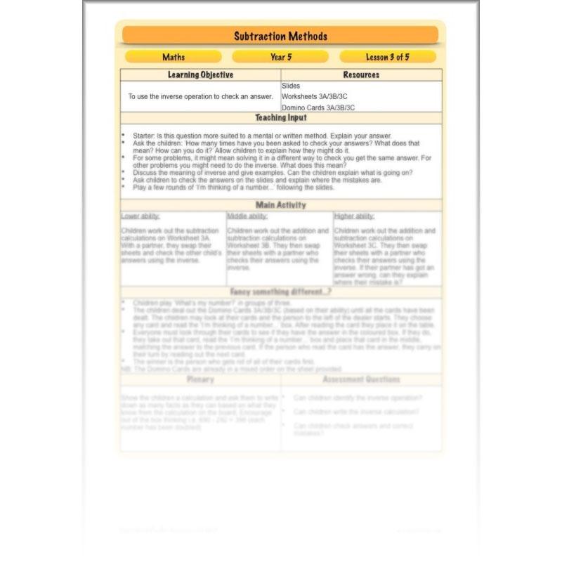 PlanBee Subtraction Methods - KS2 - Year 5 Maths - Addition and Subtraction