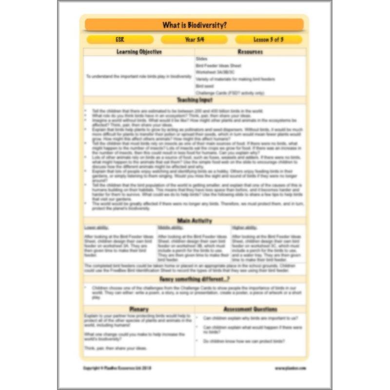 PlanBee Biodiversity KS2 ESR Lesson What is Biodiversity? by PlanBee