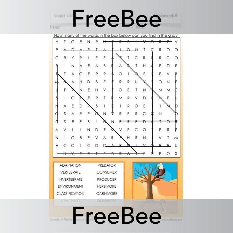 PlanBee Desert Life Word Search | PlanBee
