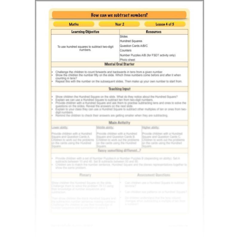 PlanBee How Can We Subtract Numbers? Maths scheme of work for Year 2