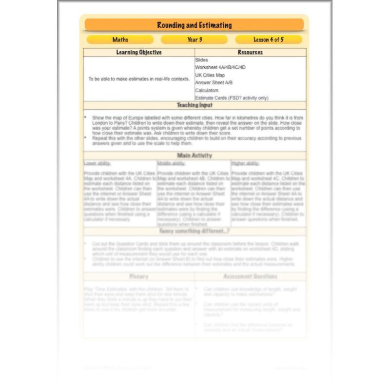 PlanBee Rounding and Estimating: Place Value & Number Maths Lessons - Year 3