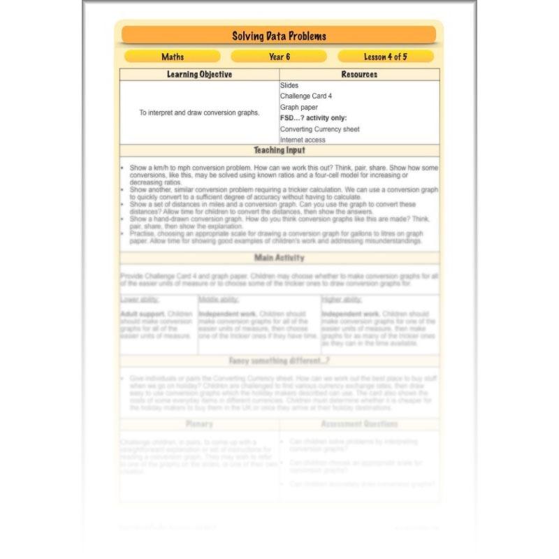 PlanBee Solving Data Problems Year 6 Statistics by PlanBee