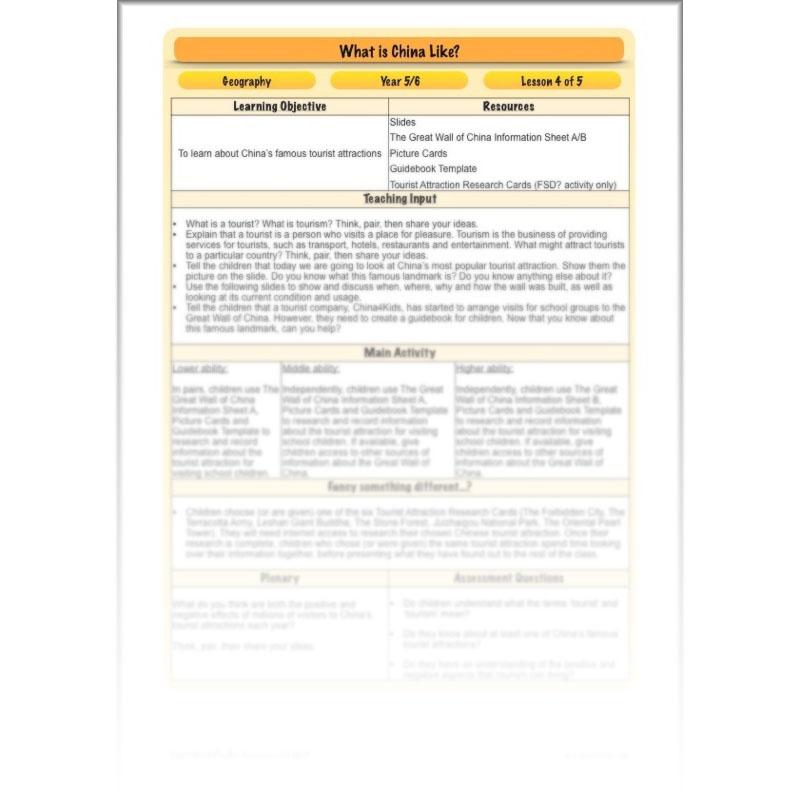 PlanBee China KS2 Geography Lesson Planning Pack for Year 5 & 6