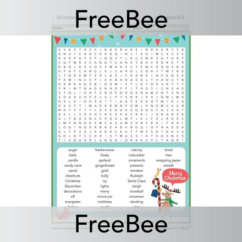 PlanBee Free Christmas word searches for children | PlanBee