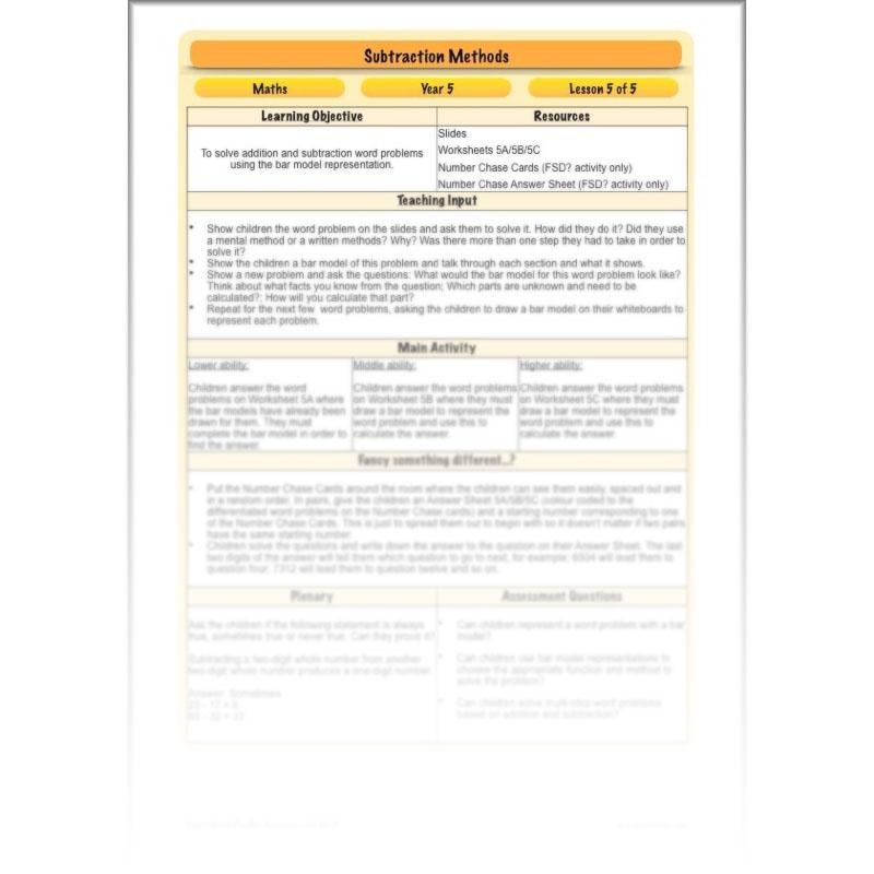 PlanBee Subtraction Methods - KS2 - Year 5 Maths - Addition and Subtraction