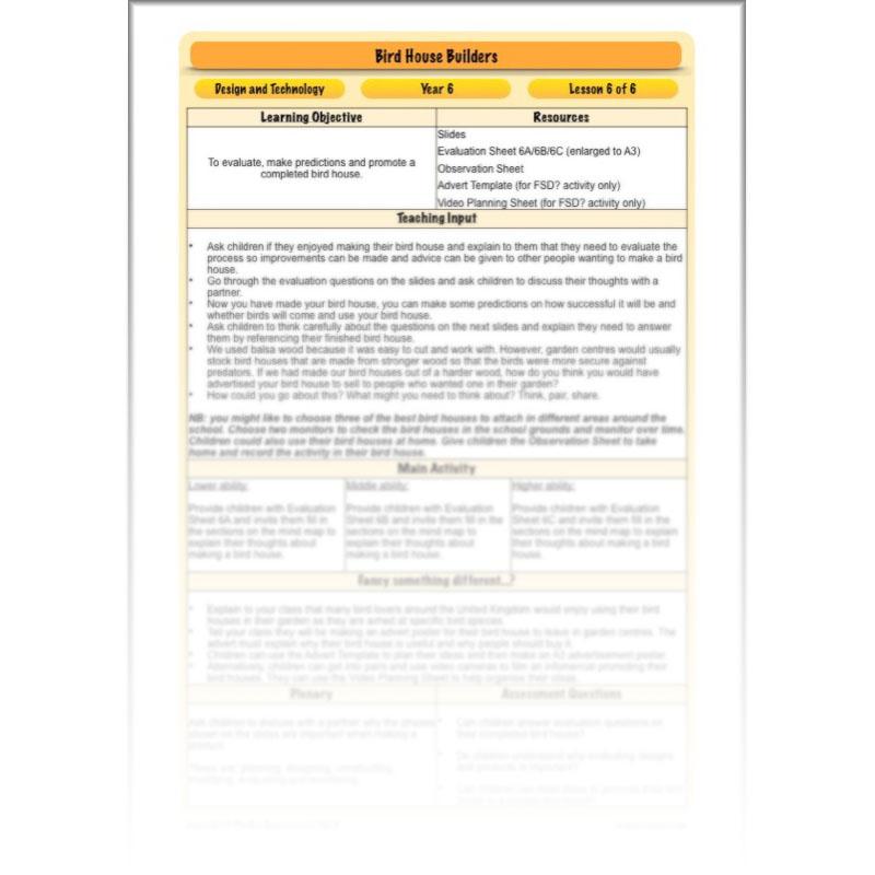 PlanBee Bird House Builders - DT Primary Resources for KS2 Year 6 | PlanBee