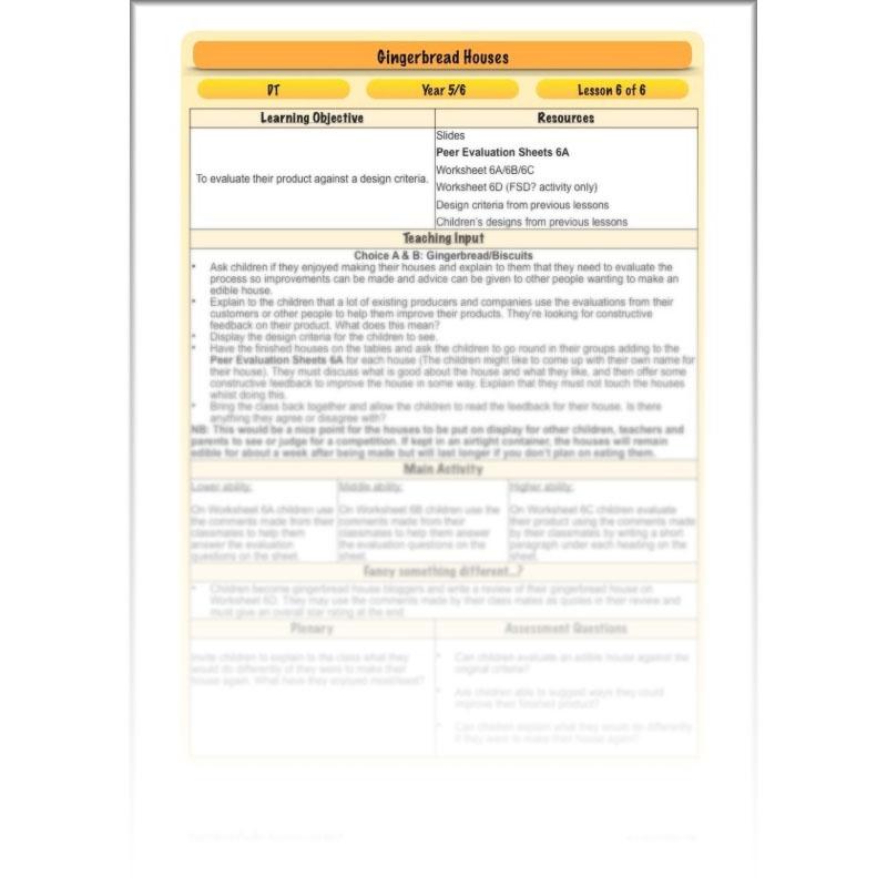 PlanBee Gingerbread Houses KS2 Christmas Cooking with Kids