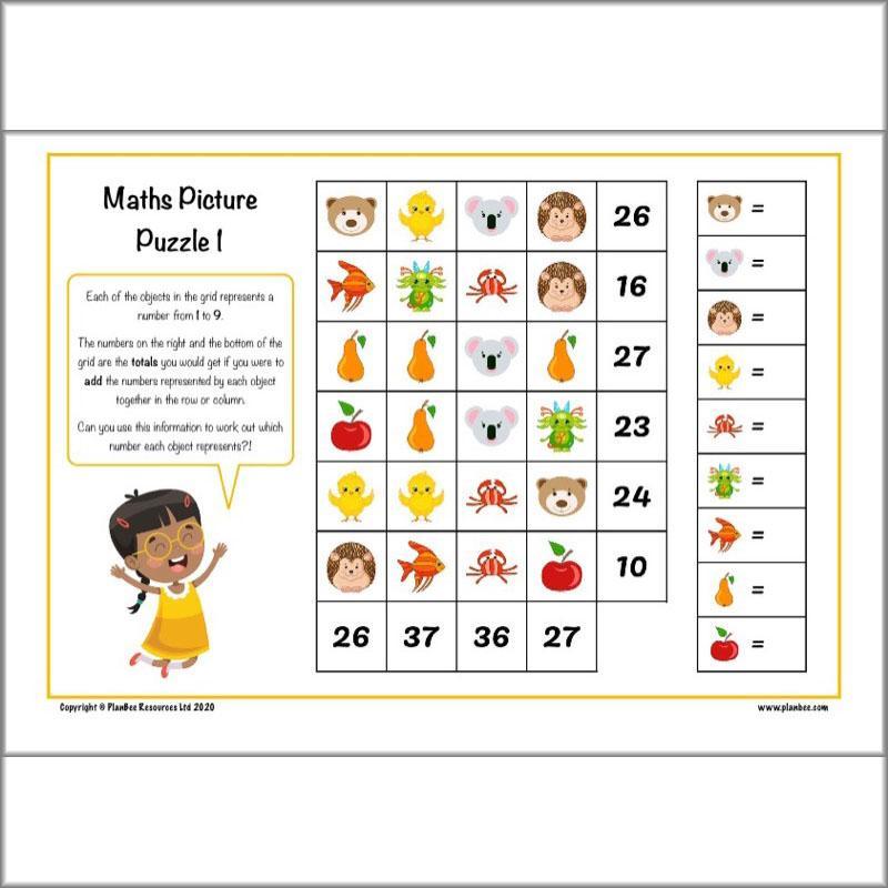 PlanBee KS2 Maths Home Learning Activites for Year 3 & Year 4