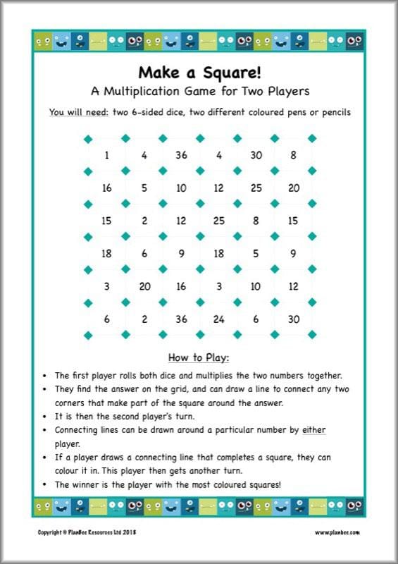 PlanBee KS2 Maths Home Learning Activites for Year 3 & Year 4