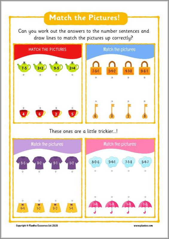 PlanBee KS1 Maths Home Learning Activites for Year 1 & Year 2