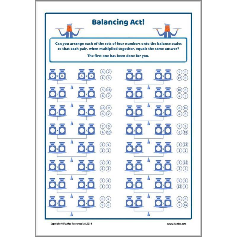 PlanBee KS2 Maths Home Learning Activites for Year 3 & Year 4