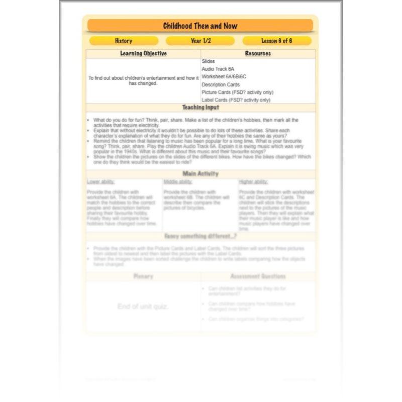 PlanBee Childhood in the Past Then and Now KS1 History by PlanBee