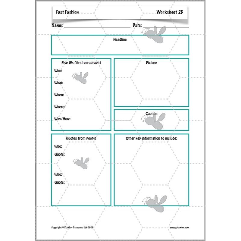PlanBee Fast Fashion Fairtrade KS2 ESR Lessons by PlanBee