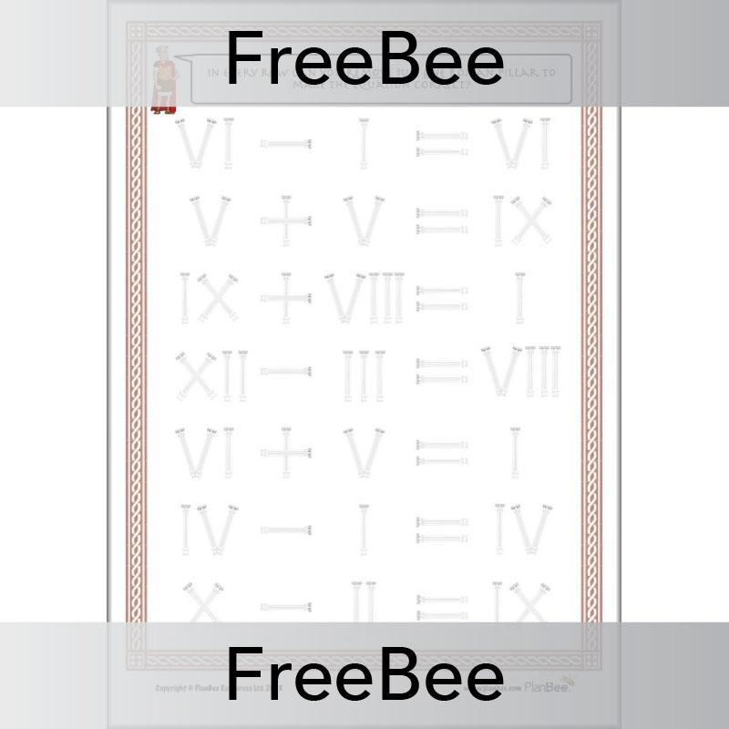 Free Roman Numerals Equations | PlanBee Printables