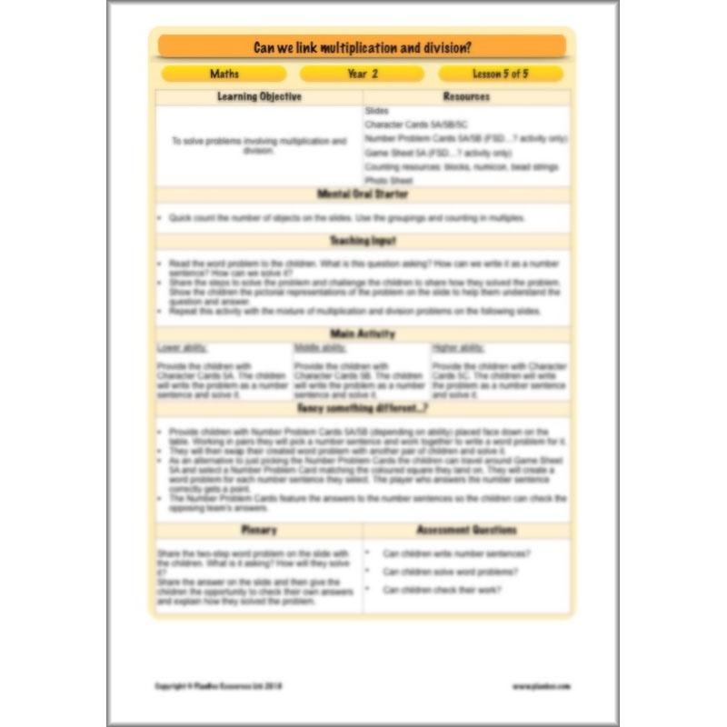 PlanBee Can We Link Multiplication and Division? Year 2 Maths scheme of work