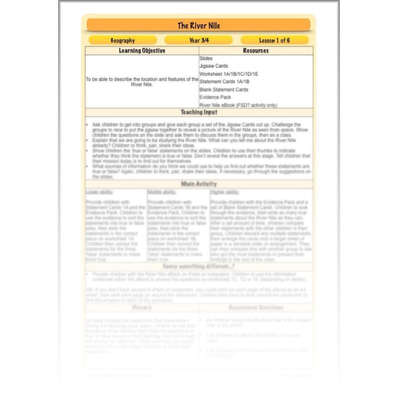 PlanBee The River Nile KS2 Geography Lessons created by PlanBee