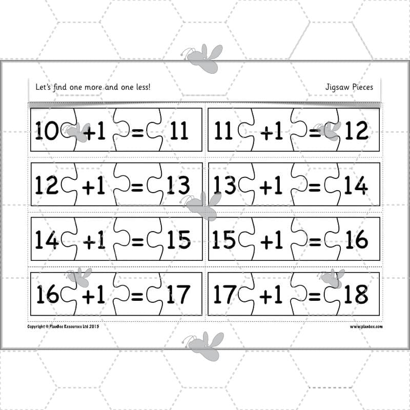 PlanBee Let’s find one more and one less - KS1 Maths planning and resources