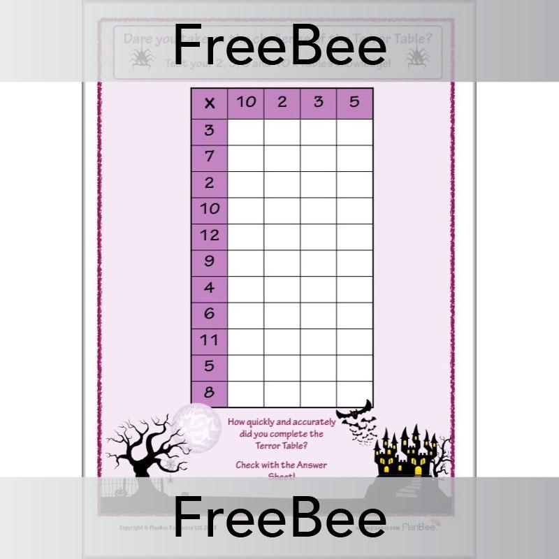 PlanBee Terror Tables: Halloween-themed Times Tables by PlanBee