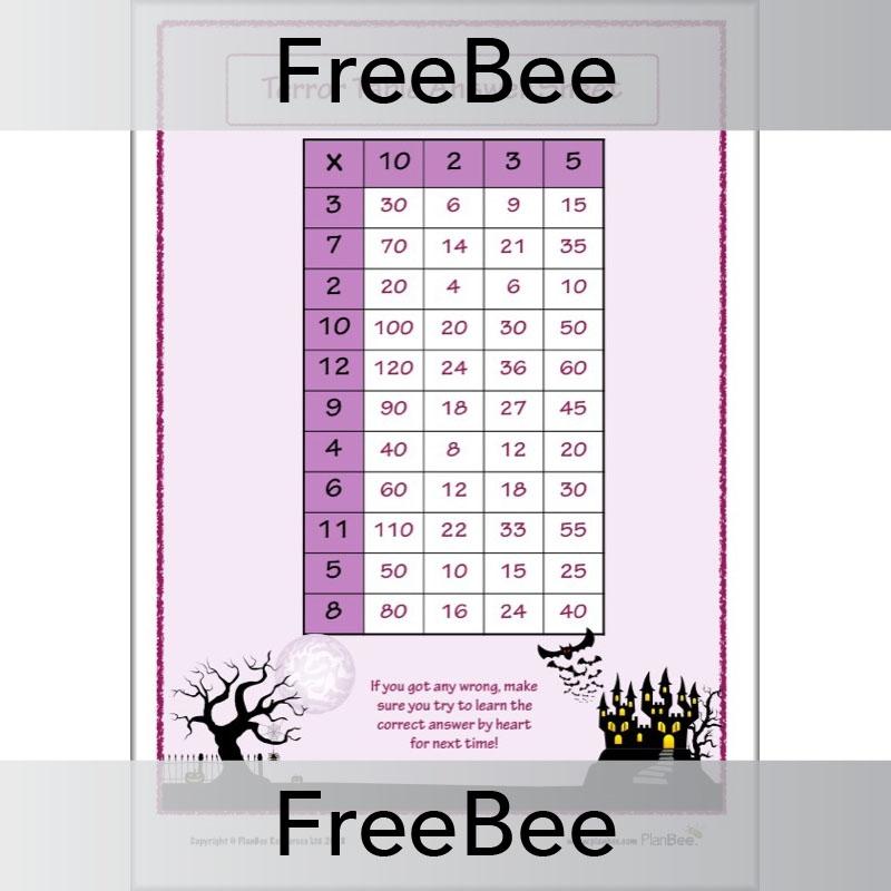 PlanBee Terror Tables: Halloween-themed Times Tables by PlanBee