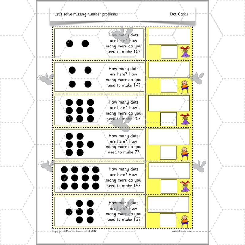 PlanBee Let’s solve missing number problems - Year 1 KS1 Maths plans