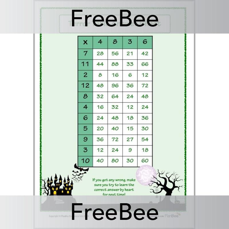 PlanBee Terror Tables: Halloween-themed Times Tables by PlanBee