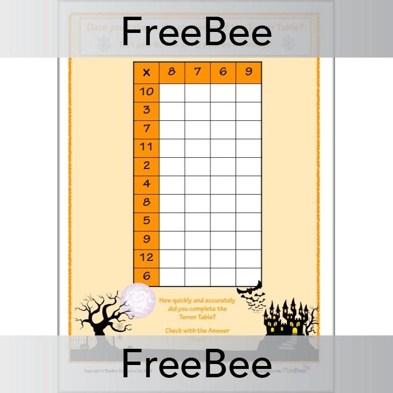 PlanBee Terror Tables: Halloween-themed Times Tables by PlanBee