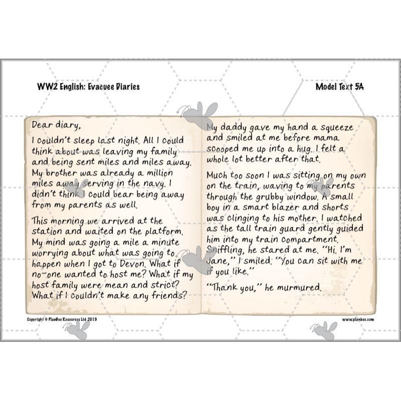 PlanBee World War 2 Evacuee Diary Entries Lesson Plans by PlanBee