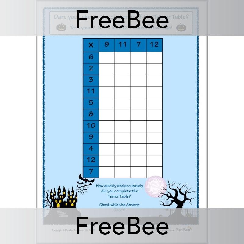 PlanBee Terror Tables: Halloween-themed Times Tables by PlanBee