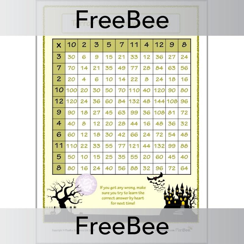 PlanBee Terror Tables: Halloween-themed Times Tables by PlanBee