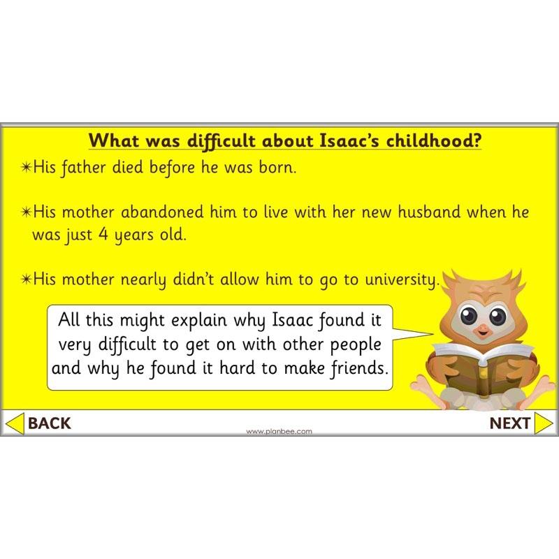 PlanBee Isaac Newton for children – KS1 History lessons