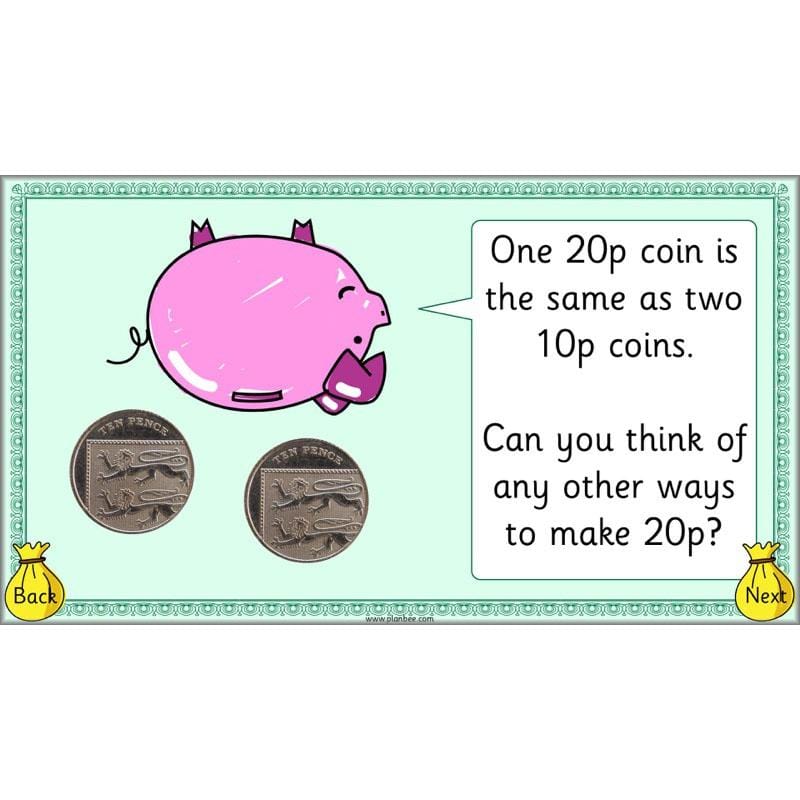 PlanBee Let’s find the value of coins - KS1 fun maths money lesson plans
