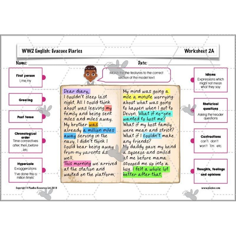 PlanBee World War 2 Evacuee Diary Entries Lesson Plans by PlanBee