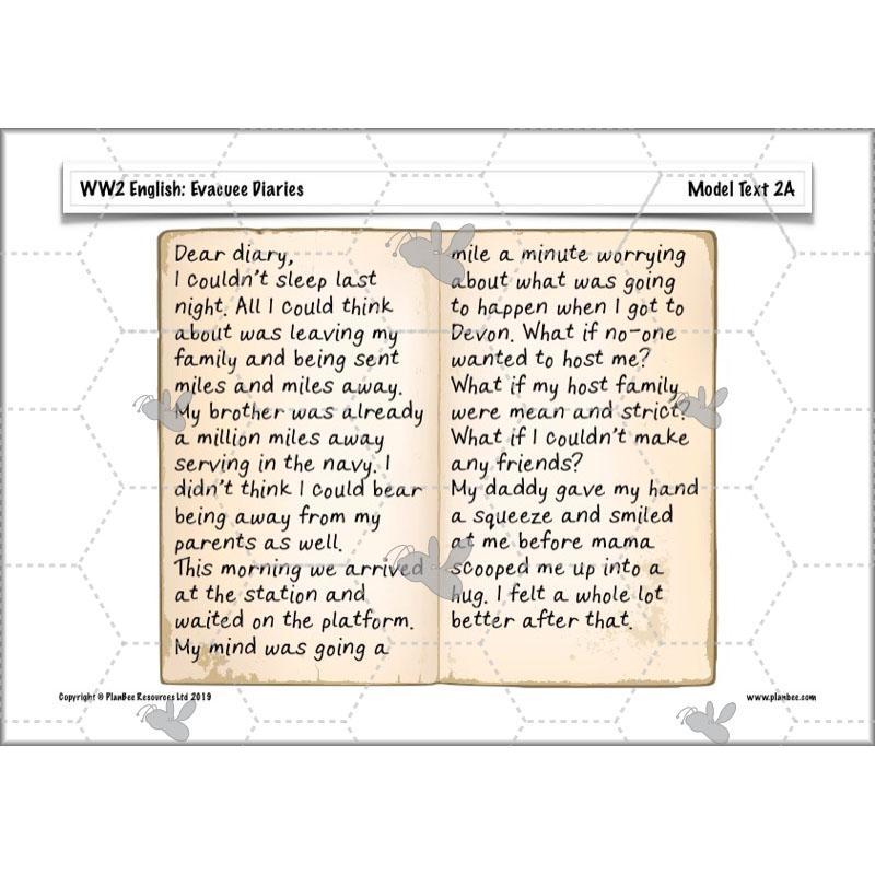 PlanBee World War 2 Evacuee Diary Entries Lesson Plans by PlanBee