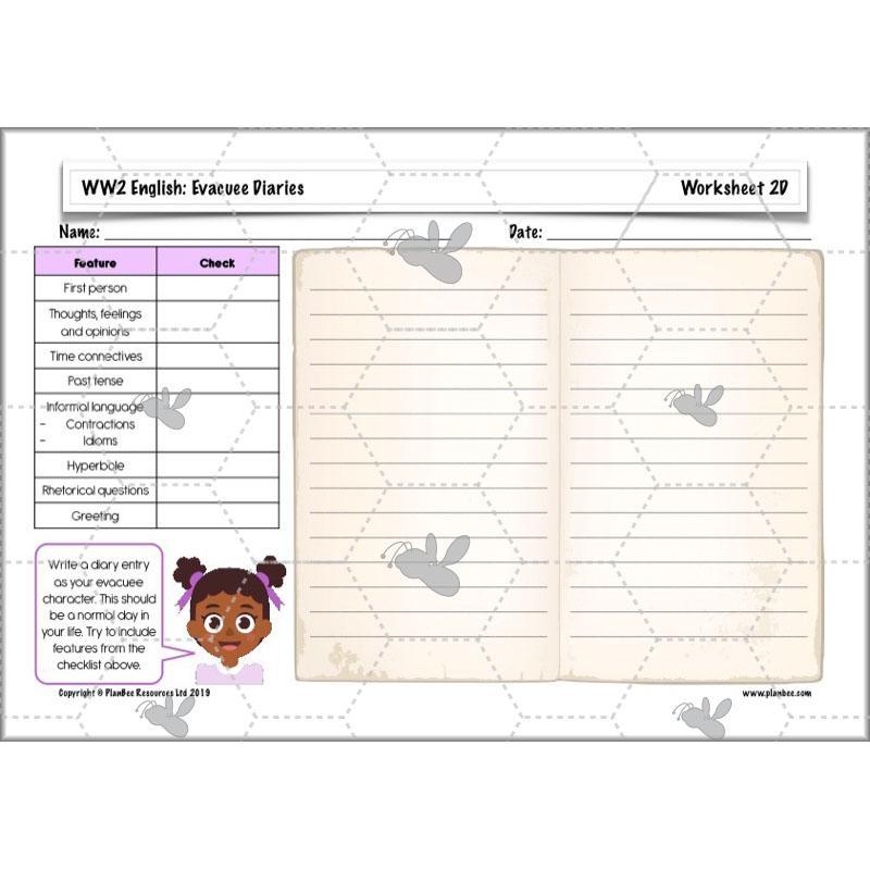 PlanBee World War 2 Evacuee Diary Entries Lesson Plans by PlanBee