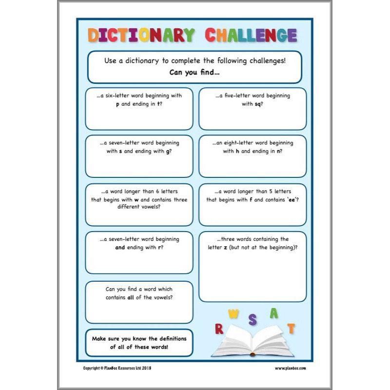 PlanBee Upper KS2 English Home Learning Activities for Year 5 & Year 6