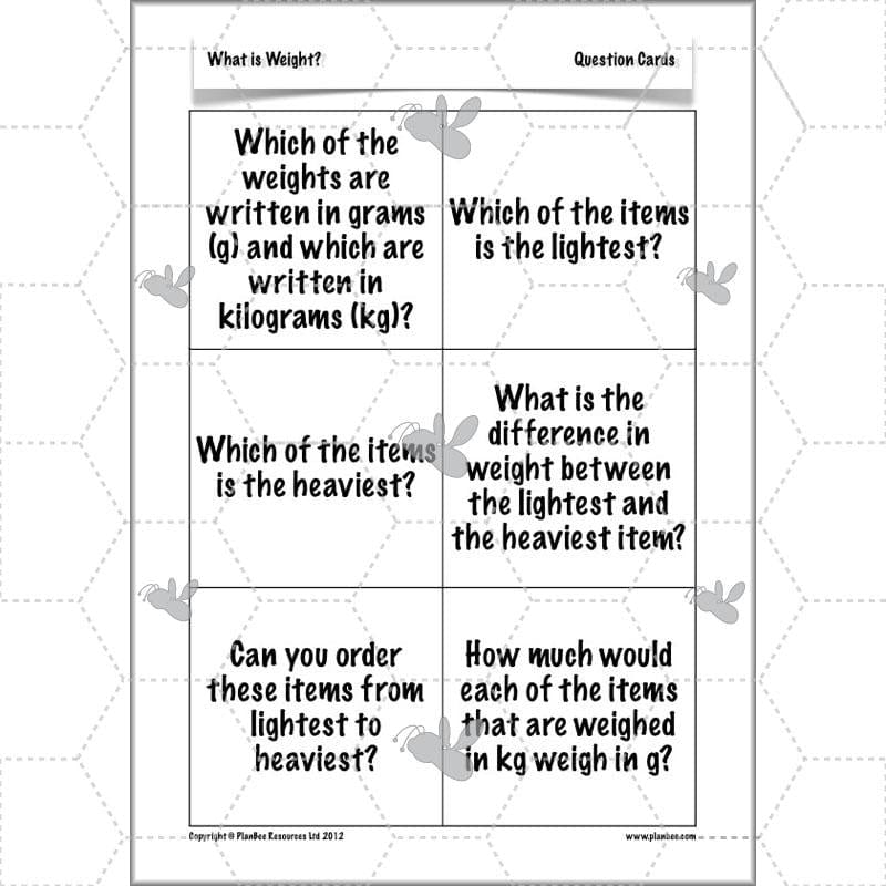 PlanBee What is Weight? Complete Primary Maths Lessons for Year 3