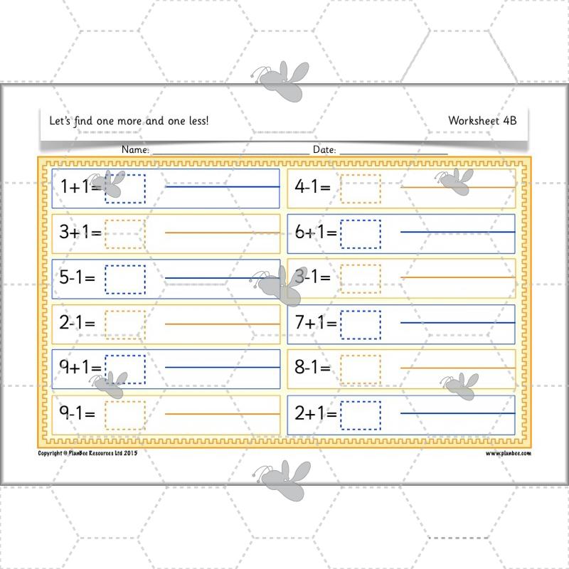 PlanBee Let’s find one more and one less - KS1 Maths planning and resources