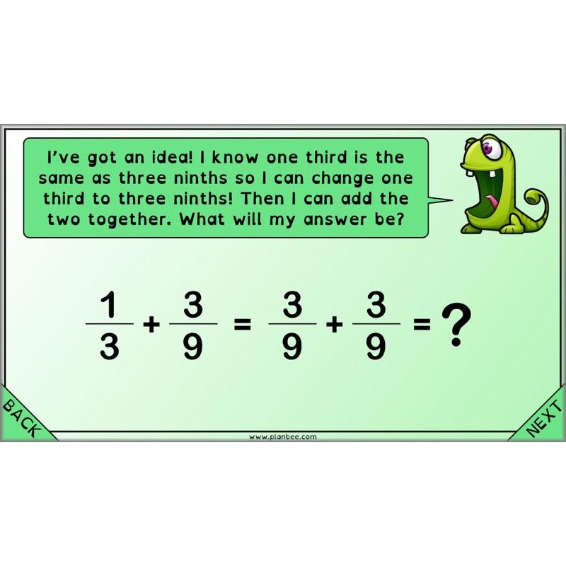 PlanBee Proportion Problems: Year 4 fractions problem solving