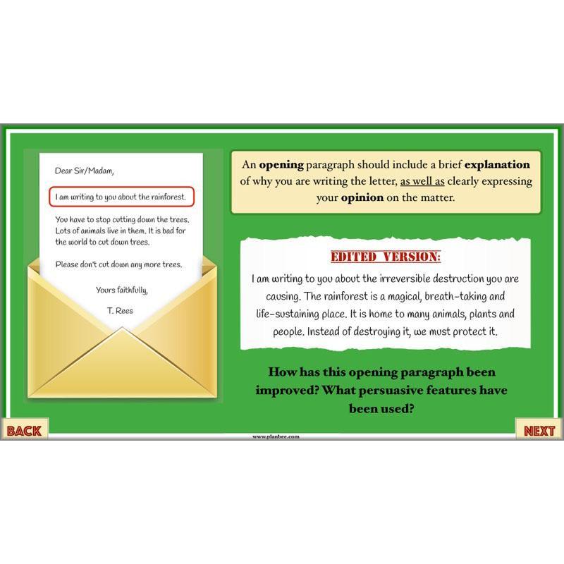 PlanBee The Great Kapok Tree Planning | Persuasive Writing Year 4