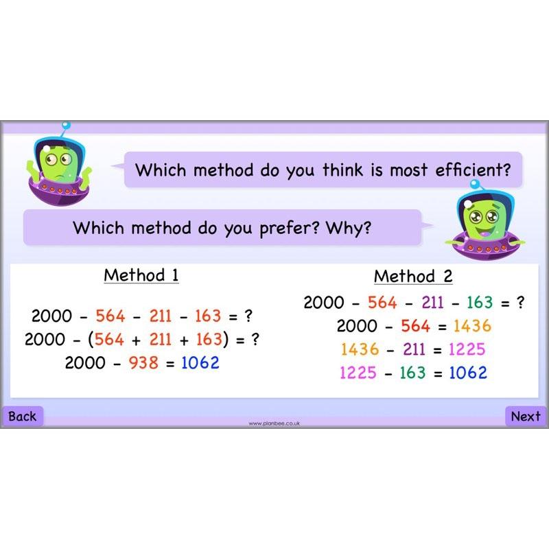 PlanBee Subtraction Methods - KS2 - Year 5 Maths - Addition and Subtraction