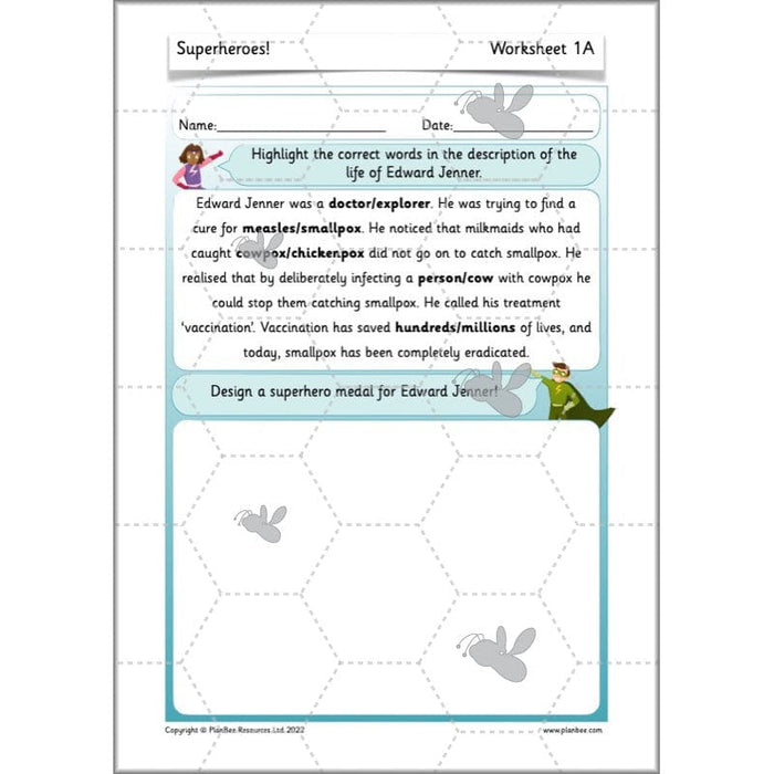 PlanBee Superheroes KS1 Cross-Curricular Topic Planning by PlanBee
