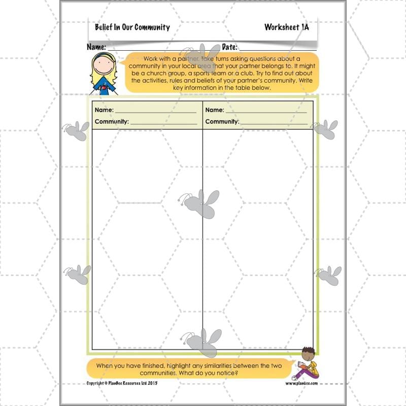 PlanBee Belief In Our Community: Complete set of KS2 RE lessons