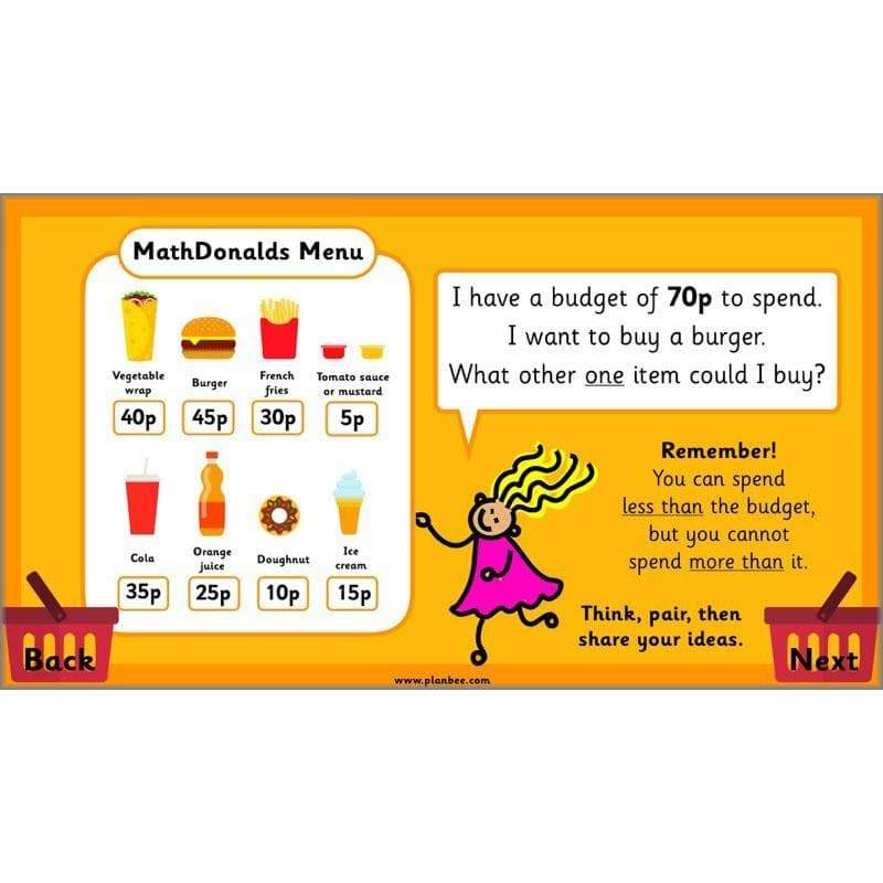 PlanBee Let's Go Shopping: Year 2 Money Maths Activities