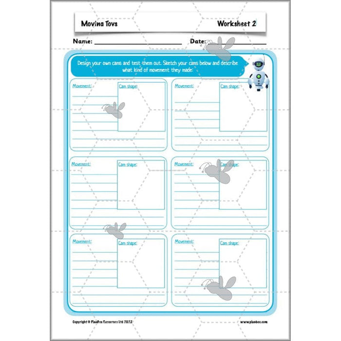 PlanBee Moving Toys KS2 DT Lessons for Year 5 | Cam Mechanisms