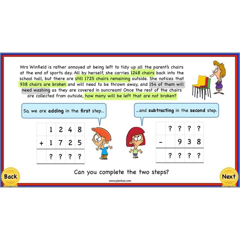PlanBee Using Addition & Subtraction 2 - Complete Y4 Maths Lessons & Resources