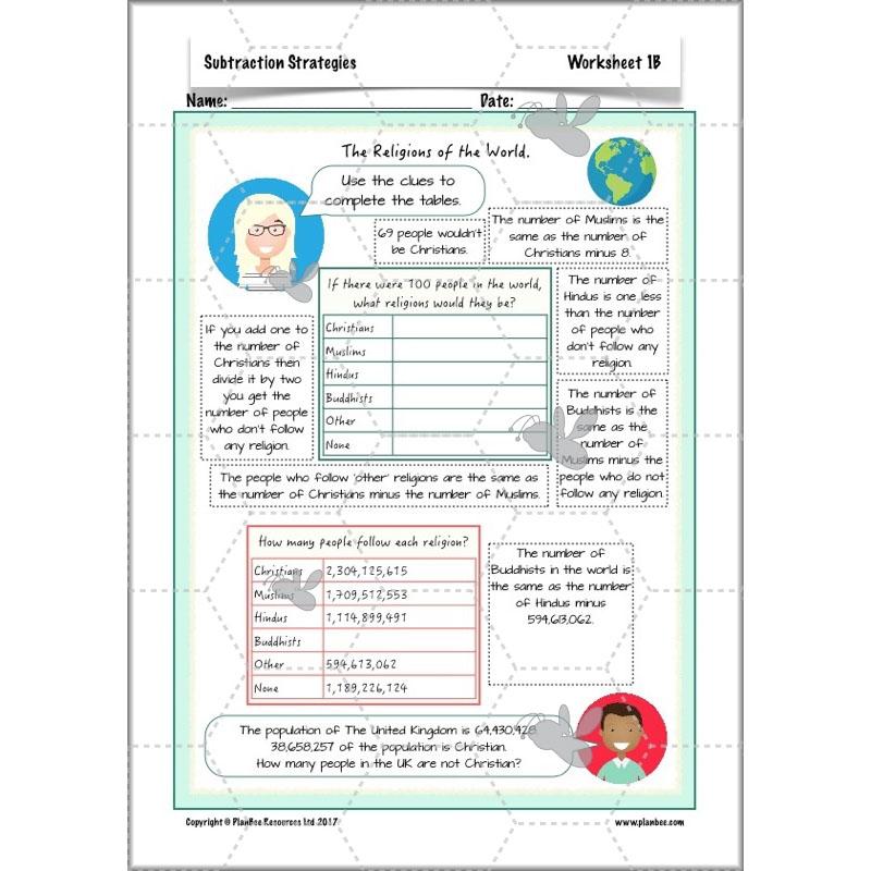 PlanBee Subtractions Strategies - Complete Year 6 Maths Lesson Plans - PlanBee